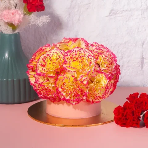 Carnation Flower Bloom Theme Cake