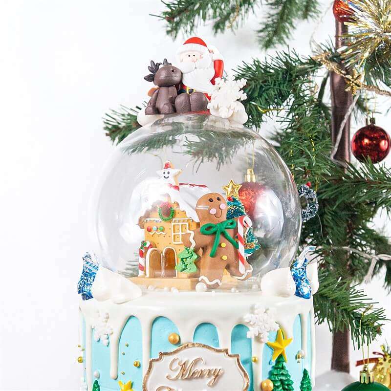 Crystal Ball Fondant Christmas Cake JUNANDUS