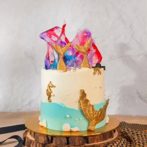 Blue Mermaid Coral Designer Cake