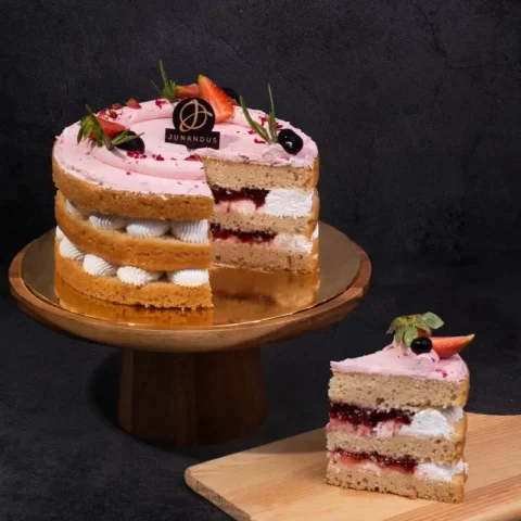 Strawberry Victoria Vegan Naked Cake