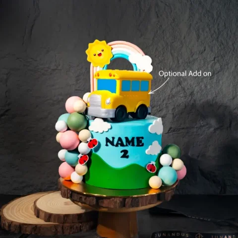 Wheels On The Bus Theme Cake