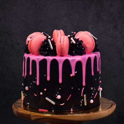 Black Pink Theme Cake